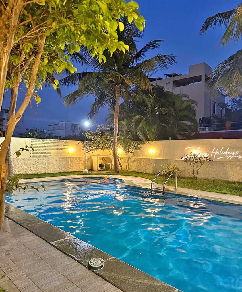 ecr villa with big swimming pool in uthandi