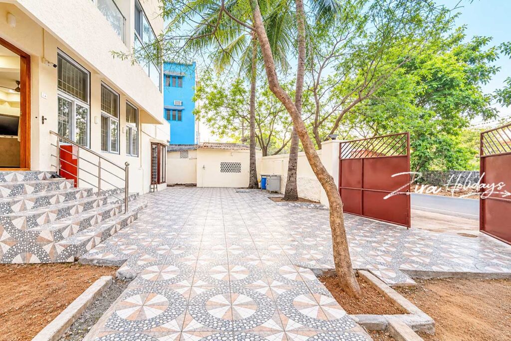 Outdoor area at LimeTree Beach House in Panaiyur ECR