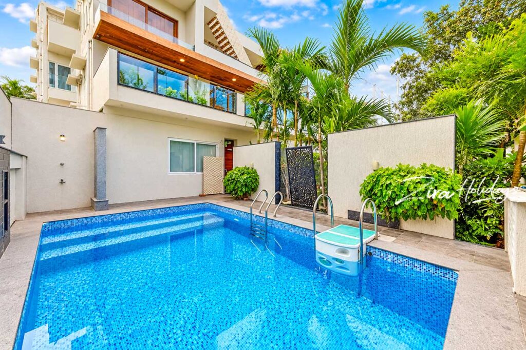 Swimming pool at a private villa in ECR Chennai