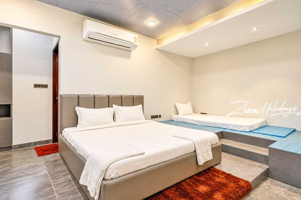 Spacious bedroom inside an ECR villa