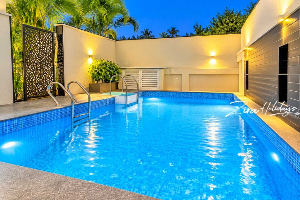 Private swimming pool at SS Luxe Villa in ECR