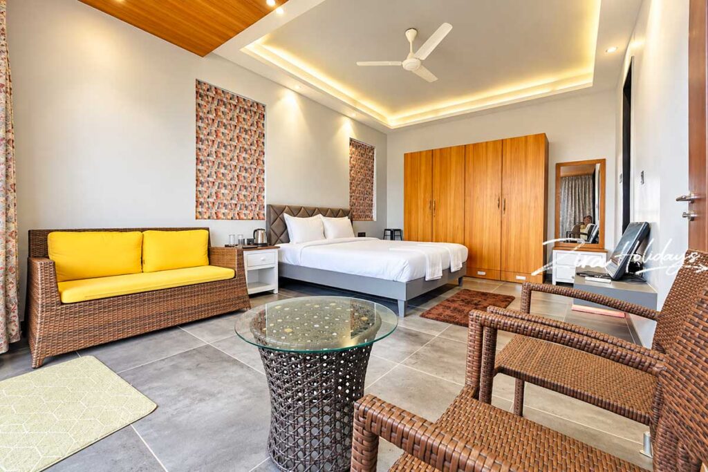Bedroom interior at SS Luxe Villa in Kovalam ECR